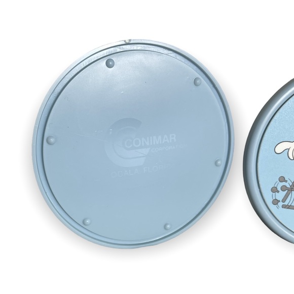 Set Of Four Disney Conimar Light Blue Plastic Mickey Mouse Coasters - Picture 5 of 6